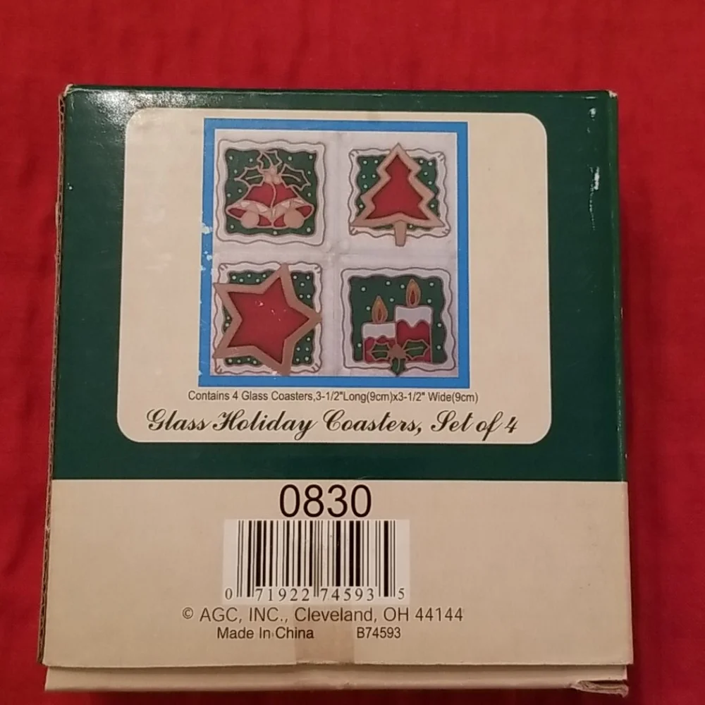 American Greetings Glass Holiday Coasters